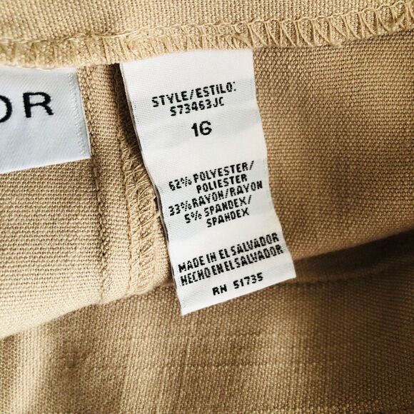 Sag Harbor Midi Skirt Womens Size 16 Tan Slit Loose 50s Beachy Lagen Look - Picture 6 of 6